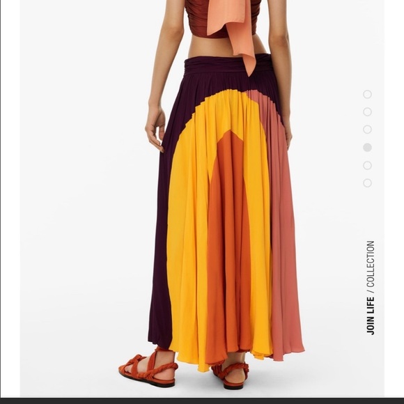 ZARA NWT LONG HIGH WAIST FLOWING SKIRT size small - Picture 2 of 8